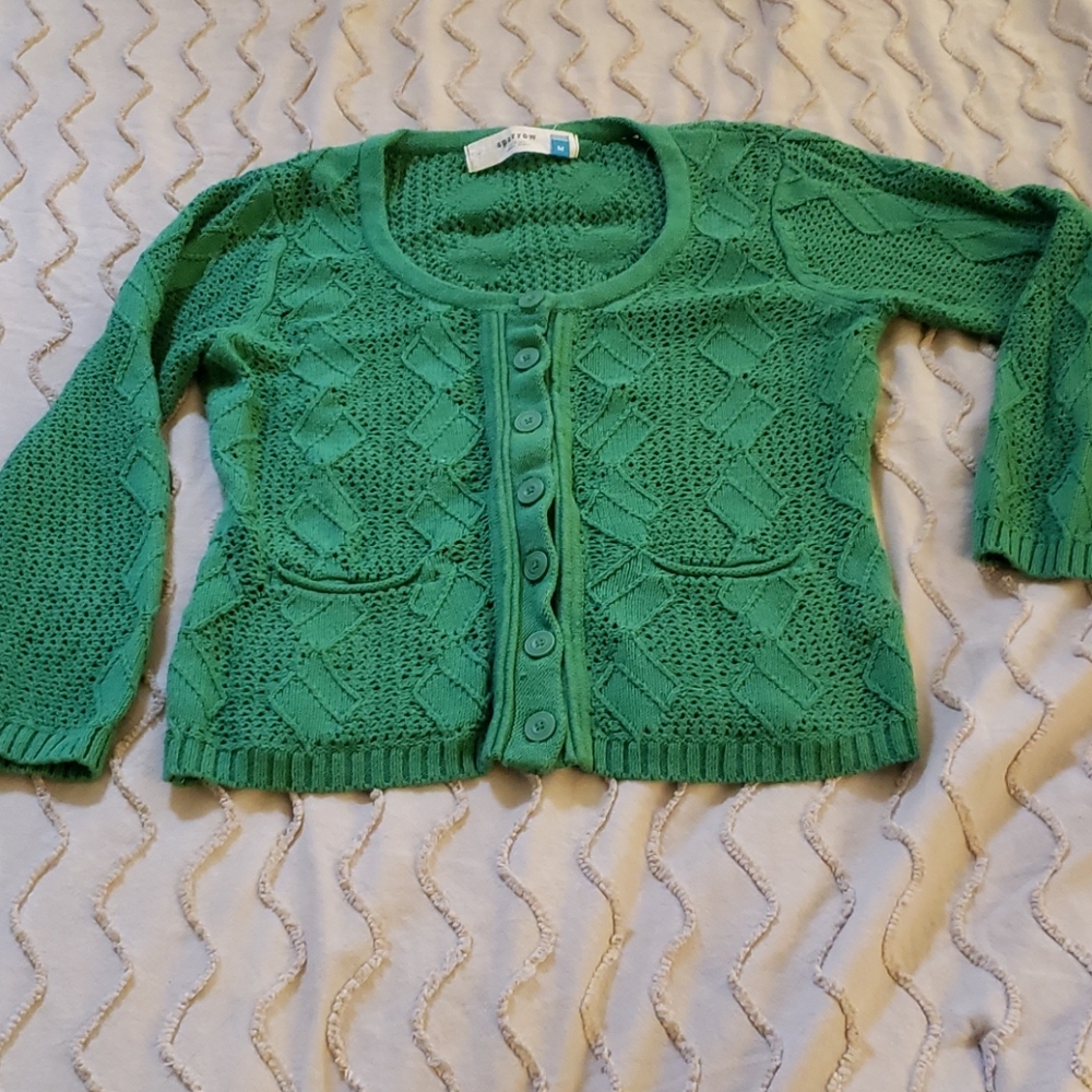 Green Anthropologie sweater cardigan